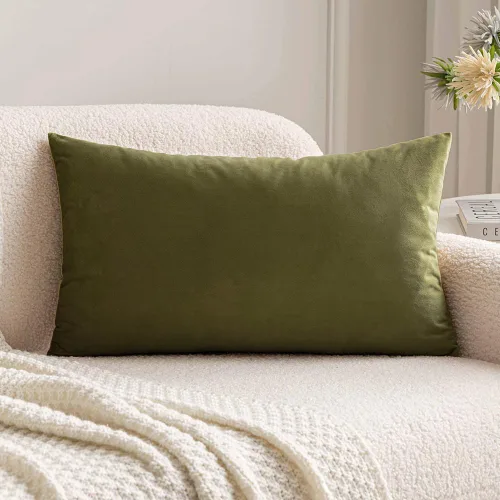 Vista 44 de MIULEE Funda de almohada de terciopelo suave, de lujo, decorativa, de Navidad, funda de cojín rectangular, decoración del hogar para sofá Verde