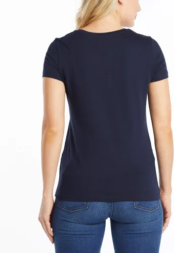 Vista 3 de Nautica Camiseta Easy Comfort para mujer, cuello redondo, súper suave, 100% algodón, color liso