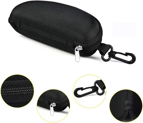 Vista 4 de 3pcs cremallera duro gafas de sol casos portátiles viaje gafas casos con gancho de plástico