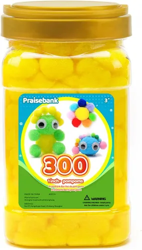 Vista 36 de Praisebank Pompones Negros - 2000 piezas, 1cm, Ideales para Artes y Manualidades, Bolas de Pompón en Frasco