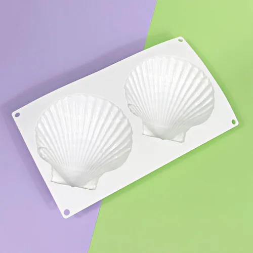 Vista 9 de mostsom Molde de silicona para hornear Big Sea Shell para hornear 3D Bakeware Molde de chocolate Molde de magdalenas Pan Pastel DIY Muffin