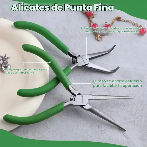 Vista 5 de SPEEDWOX 2PCS Alicates Mini de Punta de Aguja Curvados con Dientes y Alicates de Punta de Aguja para Fabricación de Joyas, Alicates de Punta Larga