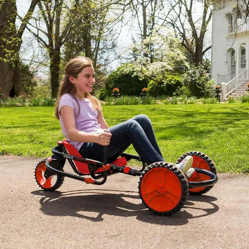 Vista 7 de YBIKE Explorer - Go Kart de 3 ruedas para niños, juguetes de paseo para niñas y niños, a partir de 4 años, dirección con asas, marco y asiento