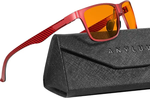 Vista 21 de ANYLUV Blue Light Glasses Men, Relieve Eyestrain and Eye Protection, Al-Mg Metal Computer Blue Light Blocking Glasses