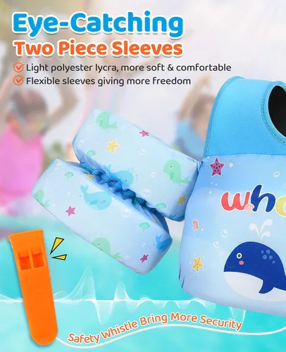 Vista 23 de HeySplash Swim Vest for Kids, Puddle Float Jumper with Safety Buckle