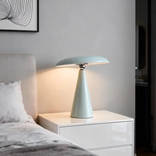Vista 8 de Lámpara de setas de mediados de siglo moderna, lámpara de mesa LED recargable sin cable, luz de cabecera regulable táctil de 3 temperaturas