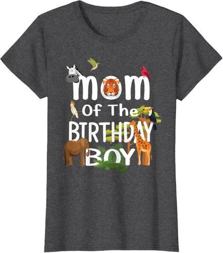 Vista 6 de Camiseta de fiesta de animales con temática de zoológico para niño de cumpleaños, Negro