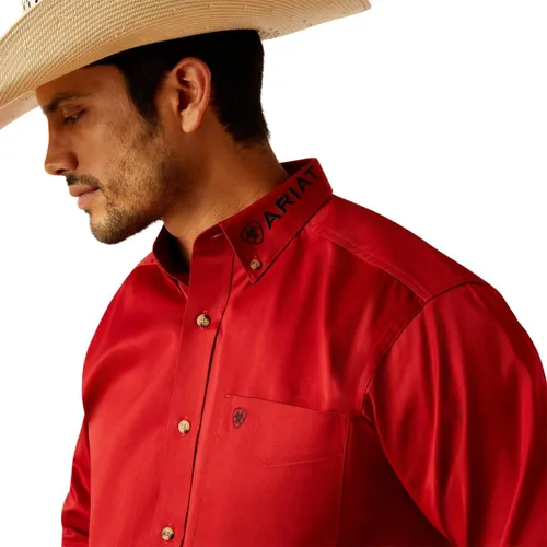 Vista 15 de Ariat Camisa de sarga con logotipo del equipo para hombre