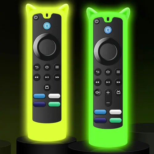 Vista 5 de Paquete de 2 fundas protectoras para control remoto, funda de silicona para control remoto que brilla en la oscuridad con cordón