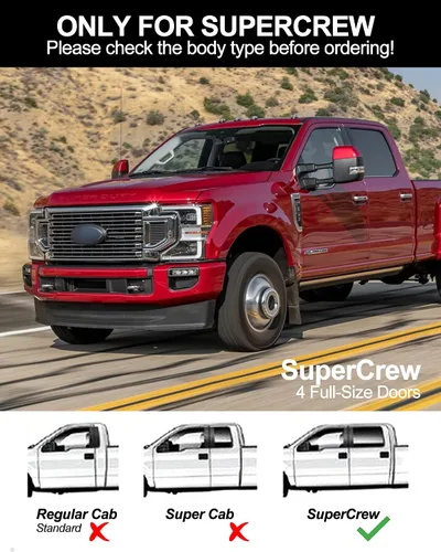 Vista 3 de KYBOLT Estribos de 6.3 pulgadas compatibles con Ford F-150 SuperCrew Cab 2015-2023 (4 puertas de tamaño completo), Ford F-250 F-350 Super Duty Crew