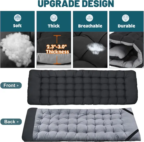 Vista 2 de NAIZEA Folding Camping Cots for Adults, Portable Cot with Mattress Heavy Duty Outdoor Bed with Carry Bag 1200d Oxford Cloth Sleeping Cots for Cuna