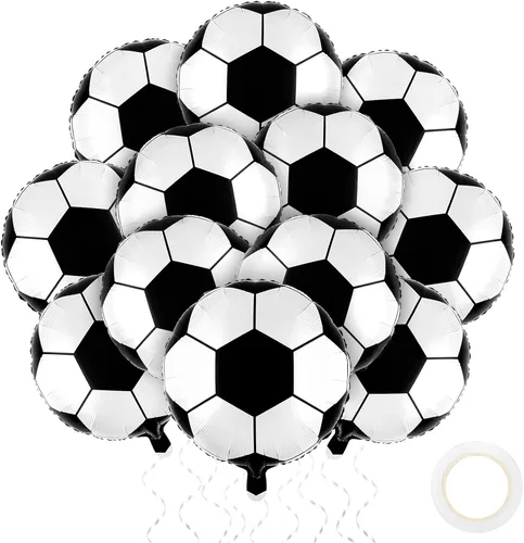 Vista 10 de Durony 12 piezas, 46 cm, globos de voleibol, decoraciones temáticas de voleibol para fiestas, globos de Mylar de aluminio, globos de voleibol