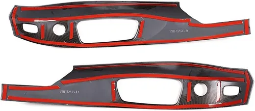 Vista 7 de YIWANG Panel de interruptor de botón de ajuste de asiento de fibra de carbono ABS 2 piezas para BMW Serie 3 E90 2005-2012/X1 E84 2010-2015