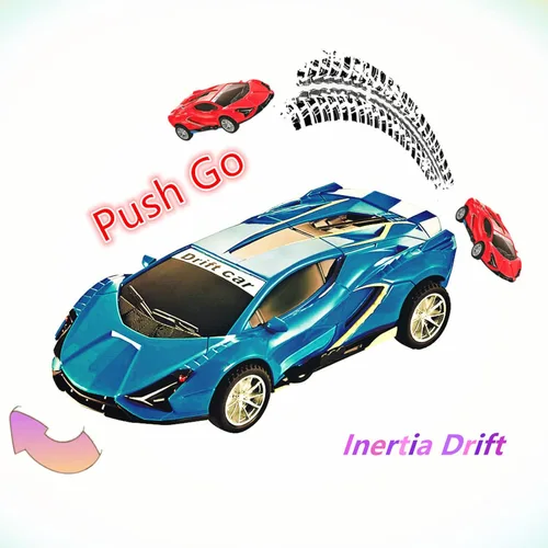 Vista 6 de Inertia Drift - Auto de juguete para niños de 3 a 6 años, modelo de vehículo para niños y niñas, paquete de 2 vehículos impulsados por fricción Push