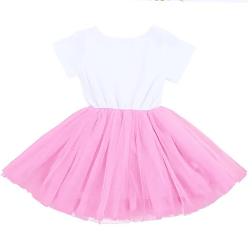 Vista 3 de Vestido de tutú de tul con lazo de lentejuelas para recién nacido, con corbatín y texto en inglés "It's My 1st2nd Birthday" para la fiesta