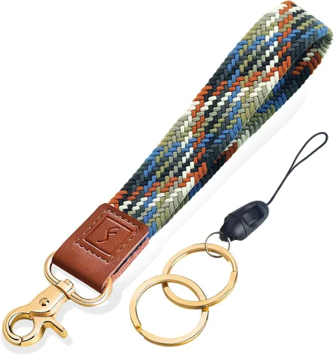 Vista 34 de Fishent Llavero de Muñeca Elástico, Cordones de Muñeca Trenzados Lindos para Llaves, Soporte de Llavero para Mujeres y Hombres, Correa de Muñeca