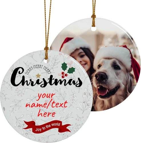Vista 8 de Adornos de Navidad personalizados, adorno con foto personalizada, nuestro primer árbol de Navidad colgante 2024, decoración regalo para Navidad