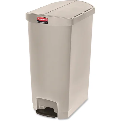Vista 23 de Rubbermaid Commercial Products - Bote de basura Streamline Slim con pedal Papelera de plástico, 4 galones (15 litros), color rojo, con manos