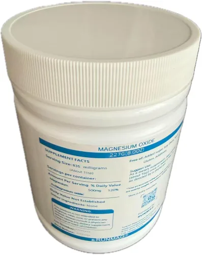 Vista 3 de Polvo de grado alimenticio de óxido de magnesio puro, 17.64 oz