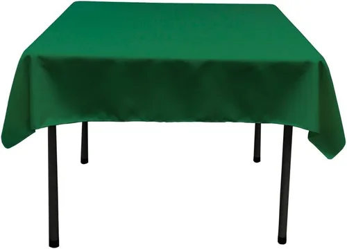 Vista 48 de LA Linen. Mantel cuadrado de popelina de poliéster