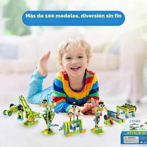 Vista 2 de makerzoid Kit de robot de construcción, más de 370 bloques de construcción educativos, más de 100 modelos, juguete de robot STEM para niños a partir
