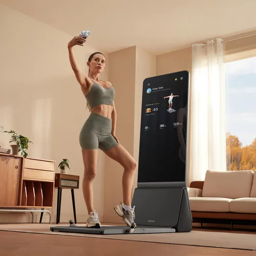 Vista 3 de AEKE Sistema inteligente de gimnasio en casa - Espejo de fitness K1: máquina de fitness todo en uno con IA para entrenamiento de fuerza de cuerpo