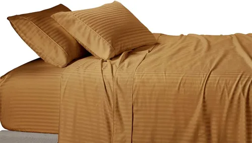 Vista 17 de Royal Tradition Damask Striped - Juego de sábanas de 600 hilos, 100% algodón, tamaño individual extra largo XL, 3 piezas, color beige