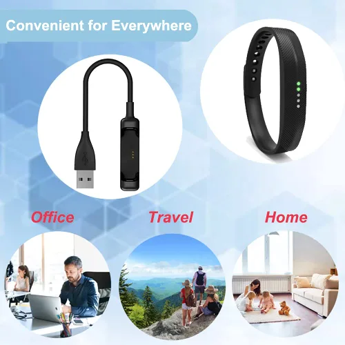 Vista 5 de Cable de carga para Fitbit Flex 2, Cable de carga de cargador USB de repuesto para Fitbit Flex 2 (negro)