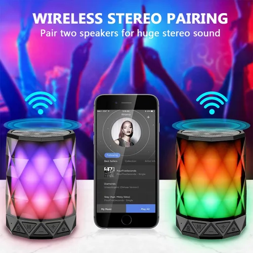 Vista 3 de LFS Altavoces Bluetooth portátiles, luz nocturna impermeable, altavoces portátiles ligeros para viajes, piscina, playa, ciclismo, kayak, regalos