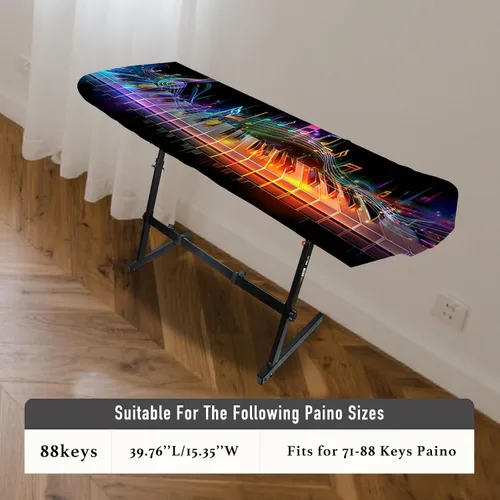 Vista 3 de Nuxovilar Funda Piano Teclado Seda Leche VC04236-S Protector elástico para teclado, funda de polvo para instrumentos digitales, espacio de estudio