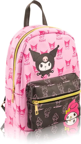 Vista 2 de Fast Forward Sanrio Kuromi and My Melody Mini mochila para niñas Mochila de piel sintética con Kuromi y My Melody Bolsa de viaje pequeña