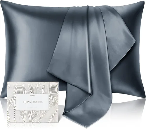 Vista 10 de Funda de almohada de seda de morera 100 % pura para cabello y piel, resistente a los alérgenos, doble cara, 600 hilos de seda con cremallera oculta