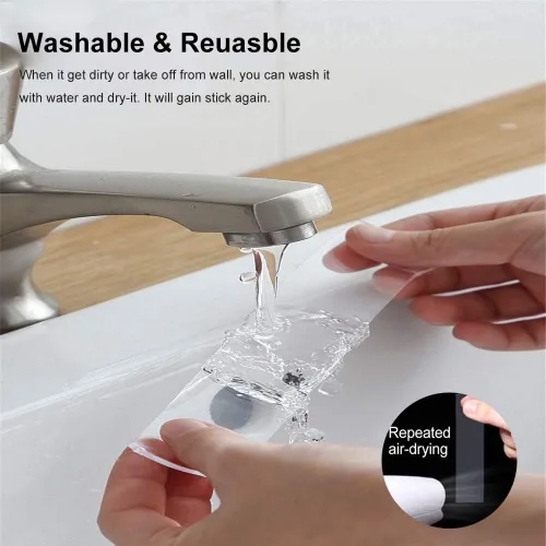 Vista 4 de Cinta de doble cara resistente, nano extraíble lavable, cinta adhesiva de montaje transparente para fijación de marcos de fotos y fijación