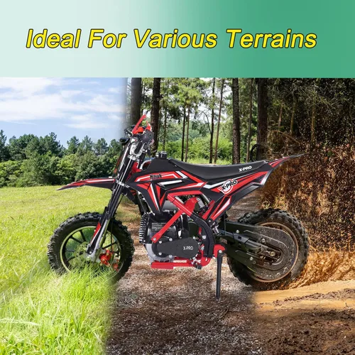 Vista 5 de X-PRO Hawk - Mini bicicleta de cross, motor de gasolina 4 tiempos, 40CC, bicicleta de pista, arranque manual, ruedas de 25.4 cm (Verde)