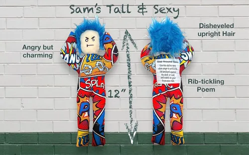 Vista 3 de Regalo Gracioso y Divertido - Alivio del Estrés - Muñeca Slap Around Sam - para Amigos, Compañero de Trabajo, Hombres, Mujeres, Esposo, Esposa