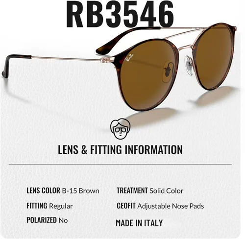 Vista 4 de Ray-Ban RB3546 Phantos Shaped Sunglasses for Men & Women with Official RAYBAN Eyewear Kit