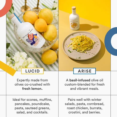 Vista 4 de Aceites de Oliva Infusionados Brightland, The Artist Capsule - Prensado en Frío Hecho con Aceitunas Frantoio y Arbosana de Cosecha Temprana - Alto