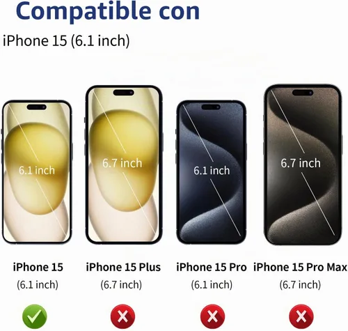 Vista 2 de ACANDYA Funda tipo cartera para iPhone 15 con tarjetero transparente