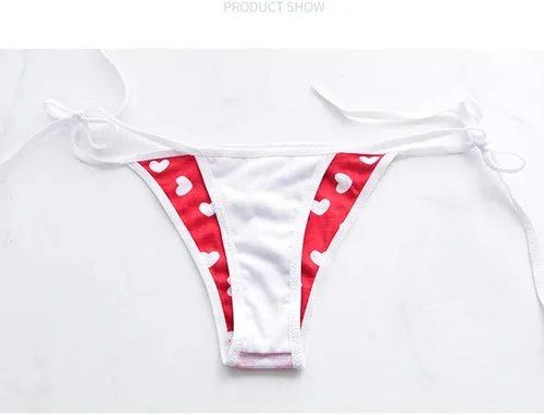 Vista 5 de SINMIUANIME Conjunto de sujetador y braga de estilo japonés para mujer, lindo micro bikini Lolita, mosaico japonés, conjunto de sujetador y braga