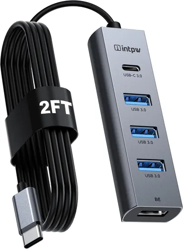 Vista 11 de Concentrador USB C de 5 puertos, adaptador intpw USB C a USB con 1 puerto de datos USB-C/3 USB-A 3.0, adaptador de concentrador USB-C multipuerto
