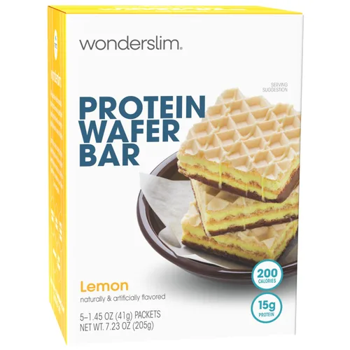 Vista 12 de WonderSlim Barra de bocadillos de oblea de proteínas, chocolate, 210 calorías, 0.53 oz de proteína, 0 mg de colesterol (5 unidades)