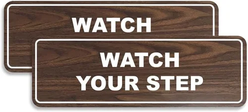 Vista 53 de Signs ByLITA Letrero estándar para pared o puerta con texto en inglés «Watch Your Step», señalización de salud y seguridad (negro), mediano