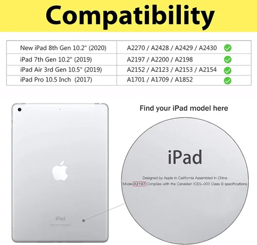 Vista 4 de Funda para iPad de 9ª / 8ª / 7ª generación (2021/2020/2019) de 10.2 pulgadas/iPad Air de 10.5 pulgadas 2019 / iPad Pro de 10.5 pulgadas, funda