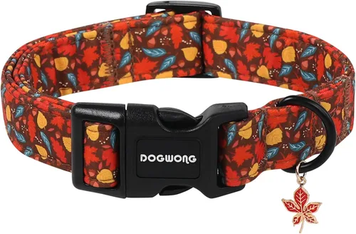 Vista 10 de DOGWONG Collar de Algodón para Perro, Collar para Perro de Cuadros Azules Resistente, Collar Suave y Duradero para Perro Macho, Lindo Collar de A