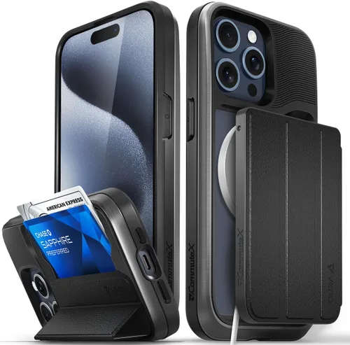 Vista 11 de VENA vCommute - Funda tipo cartera compatible con Apple iPhone 14 (6.1 pulgadas) (protección contra caídas de grado militar), funda de cuero