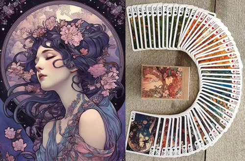 Vista 12 de Naipes de elegancia eduardiana (baraja de póquer 54 cartas todas diferentes) Hermosas damas con sombreros románticos vestidos salones y escenas