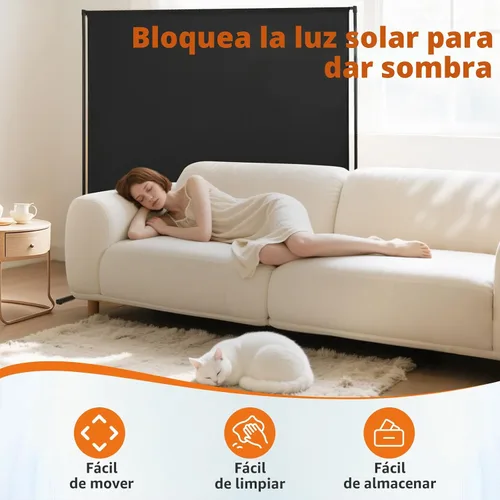 Vista 3 de Divisor de Habitación de Panel Único, 71''A x 71''Al Altura Ajustable Panel Divisor de Habitación Grande para Oficina, Pantalla de Privacidad