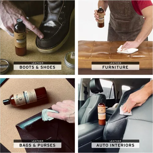 Vista 3 de Otter Wax Leather Cleaner & Conditioner All-Natural Conditioning Oil for Boots, Furniture Auto Seats Jackets Shoes & Bags