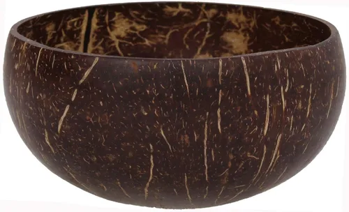 Vista 2 de Juego de 2 cuencos y cucharas de coco natural, pulido con aceite de coco, duradero, ligero, útil, cuenco grande de madera para ensaladas, desayuno