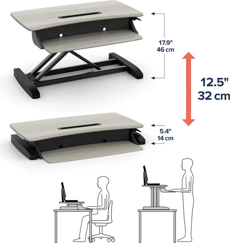 Vista 3 de Escritorio Ergotron WorkFit-Z Mini ajustable, color gris